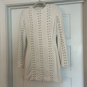 House of CB suede white lace dress